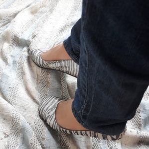 Zebra print glitter mossimo flats